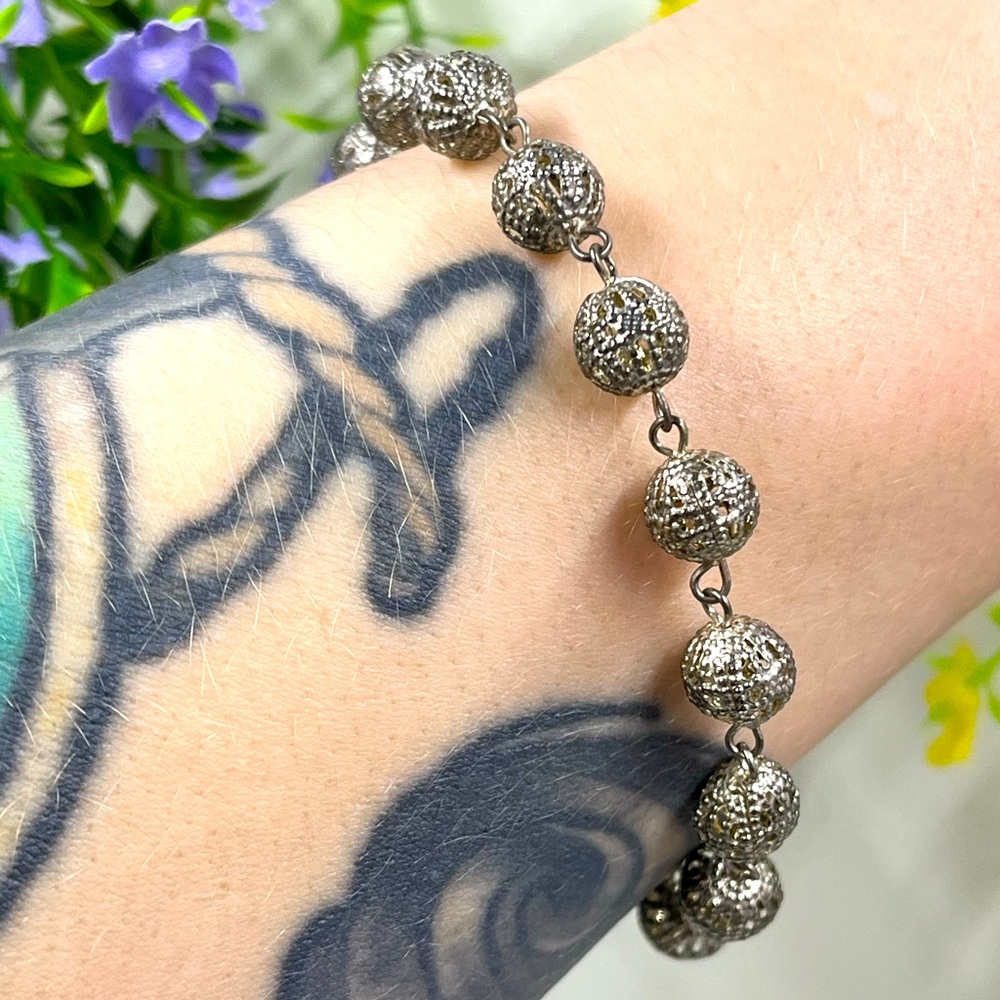 Silver Plated Ball Vintage Bracelet